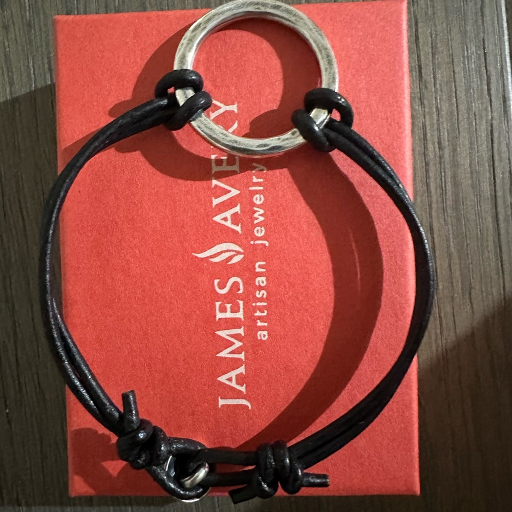 RETIRED James Avery Black Leather Charm Bracelet